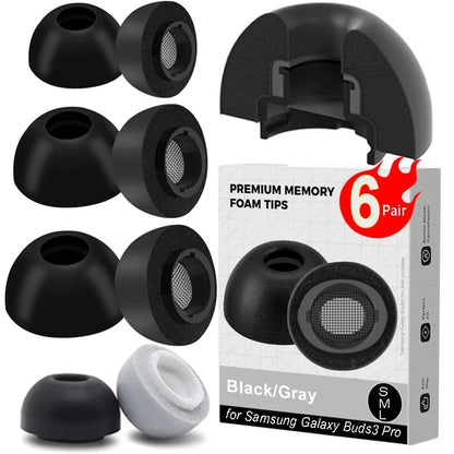 Enhance comfort and sound quality with these memory foam eartips for Galaxy Buds 3 Pro.