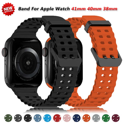 Ocean Silicone Band for Apple Watch Series 4–10 SE Ultra 2 (42–49mm)