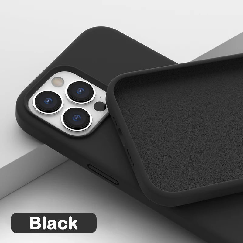Liquid Silicone Soft Case for iPhone 12 13 Mini Pro Max Cover
