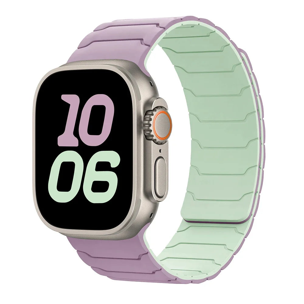 Magnetic Silicone Strap for Apple Watch Ultra 2, Series 10/9/8/7 (49mm-38mm)