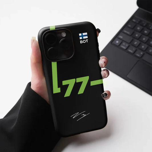 F1 No.77 2-in-1 Tough Glossy Phone Case for iPhone 7/12 mini/14/15/16 Pro Max