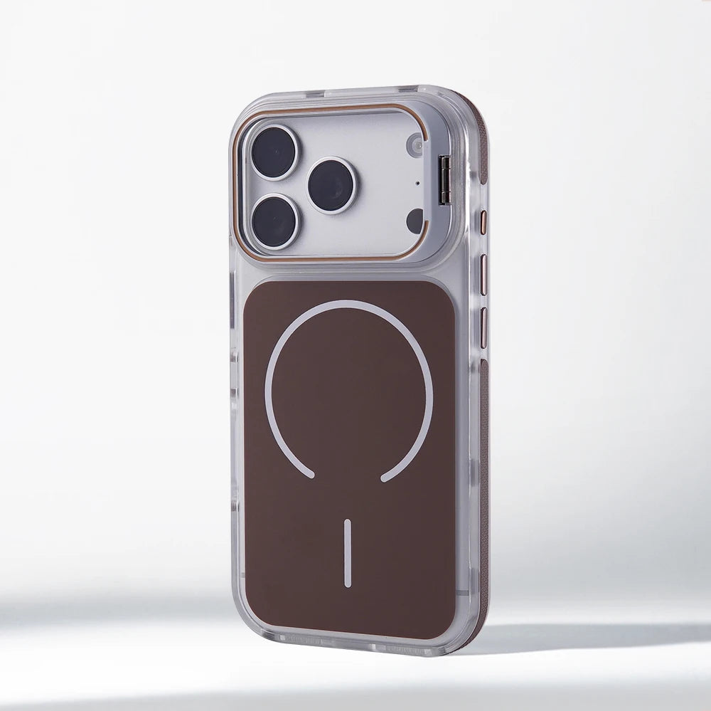 Matte Shockproof MagSafe Bumper Case with Lens Stand for iPhone 16, 17 Pro Max